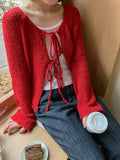 Tomiru Knit Strap Boucle Cardigan