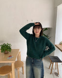 Cat mix color crop knit