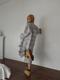 Candy Soft Loose-Fit Cotton Checkered Shirt