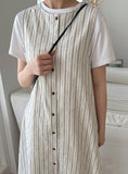 Pendol Summer Reversible Stripe Sleeveless Long One Piece