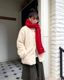 Mutton color matching knit muffler