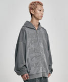 [PBA] Total Logo Applique Zip-Up Hoodie