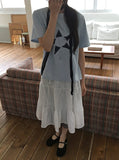 Hariki Stripe Banding Midi Skirt