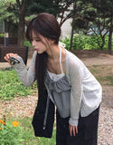 Take See-Through Linen Knit Long Sleeve Cardigan