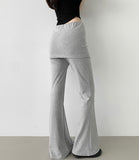 Layered Skirt Leggings Bootcut Banding Pants