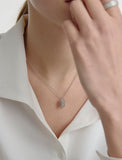 Volume Square Silver (W) H BAR Necklace M