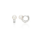 Essence Silver (W) Moissanite Freshwater Pearl Earrings 6mm