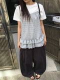 Yuhari Check Tiered Bustier Sleeveless Blouse