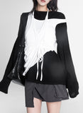 Arc Unbalanced Wrap Skirt