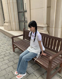 Redo Strap Blue Wide Pants