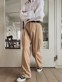 Neji two-tuck wide pants