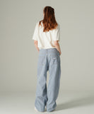 Nine Stripe Wide Denim Pants