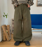 Shio hidden banding cotton wide pants