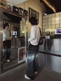 Fiction paint washing denim pants