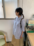 [BAONHAUS] Nokia Stripe Over Short Sleeve Shirt