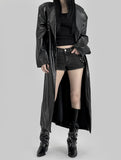 Pien leather long coat