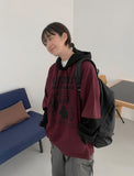 [unisex] Dyna Printed Color Matching Layered Over Hoodie