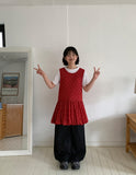Maoli Layered Flower Balloon Sleeveless One Piece