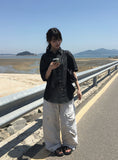 Bills Nylon Cargo Pintuck String Wide Pants