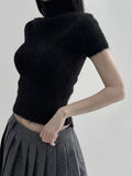 plurie short-sleeved turtleneck knitwear