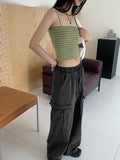 Ond Pigment Pocket Banding Long Wide Cargo Pants