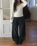 Piin Stud Brushed Vintage Wide Pants