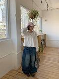 [unisex] Pihyo Carpenter Balloon Denim Wide Pants