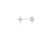 Essence Silver (W) Moissanite Flower Dainty Earrings