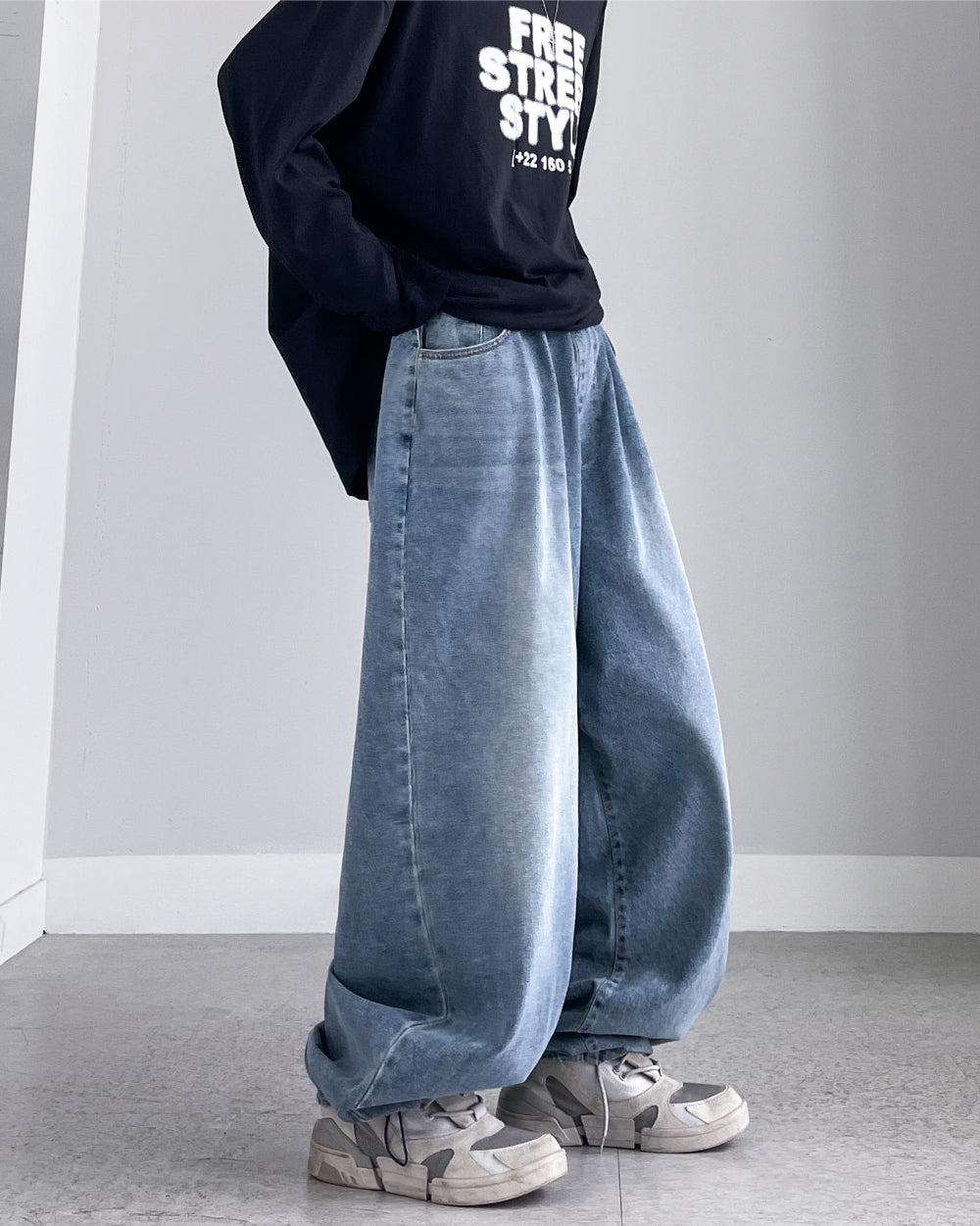 Big Boy String Balloon Denim Pants