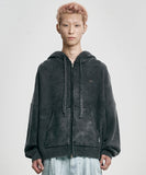 [PBA] Five AJO Logos Washed Zip-Up Hoodie