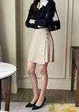 Audrey Jacquard Button Wrap Skirt Pants