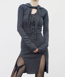 Infio Strap Cardigan + Halter Sleeveless One Piece Set