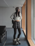 Jerry Double Button Pleated Skirt Pants