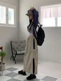 Rachel String Color Nylon Banding Pocket Cargo Long Skirt