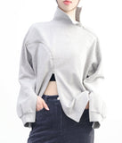 Cueen Unbalanced Zipper Sweatshirt