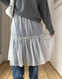 Rinko Dot Frill Chiffon Skirt