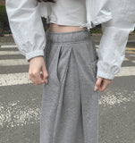 Four-Season Folding Volume Fit Wide Banding Pants