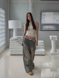 double-out pocket denim pants