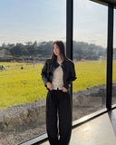 Layered Crop Top Long Sleeve Knit Cardigan Two-Piece Set