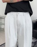 Lian Pintuck Wide Denim Pants