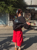 high key side tuck wide half pants