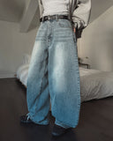 Shell Washing Wide Balloon Denim