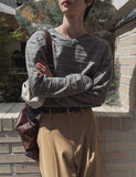 Hina Stripe V-neck Knit