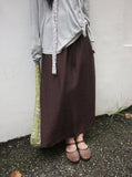 Navel Chiffon Banding Maxi Skirt