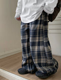 [BAONHAUS] Kenidi Check Banding Wide Pants