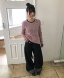 Theron Rolled-up Raw Wide Denim Pants