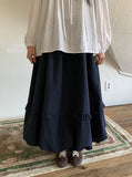 Pearlenny Banding Frill Balloon Long Skirt
