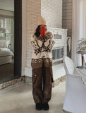 [wool20%] Cain pintuck snap wool cargo pants