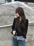 Risha Check Collar Knit Shirt Rib Cardigan