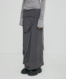 Asymmetrical Draped Long Skirt
